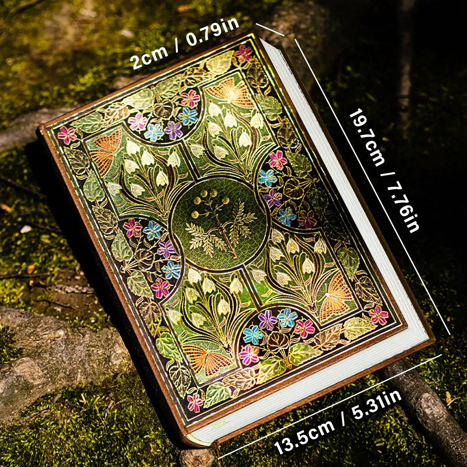 Vintage Floral Hardcover Journal with gold foil - view 2