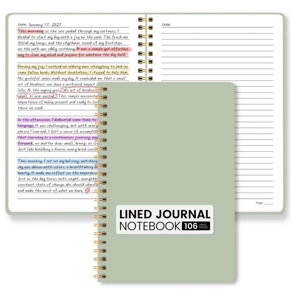 Green Lined Prayer Journal with Bible verse stickers - view 4