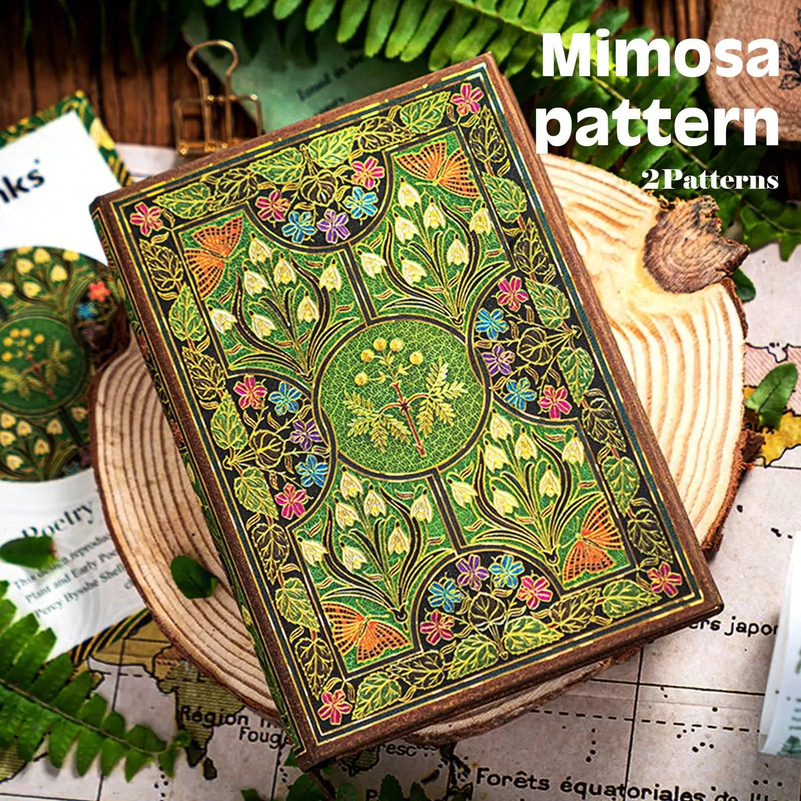 Vintage Floral Hardcover Journal with gold foil - view 1