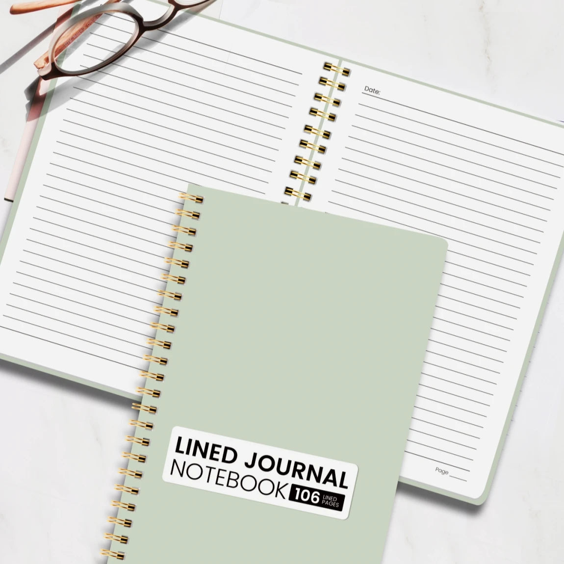 Green Lined Prayer Journal with Bible verse stickers - view 5